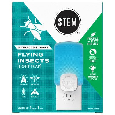 STEM Flying Insect, Gnat & Fly Trap Starter Kit - 1 Light Trap + 1 Cartridge