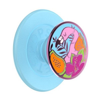 PopSockets Magnetic Phone Grip with MagSafe, Magnetic Adapter Ring Included - Enamel Flamingo