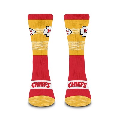 NFL Kansas City Chiefs Youth Mixer Crew Socks: Cushioned Heel & Toe, Kids Size 7-9