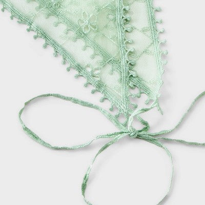 Sheer Eyelet Headwrap - A New Day Green