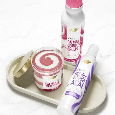 Dove Beauty Whipped Shower Foam - Rice Milk & Velvet Acai - 10.3oz: Paraben-Free, Sulfate-Free, Vegan, Normal/Combination Skin