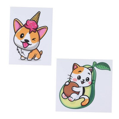iJoy 2pk Laptop Decal - Cat and Dog: Self-Adhesive PVC Computer Accessories