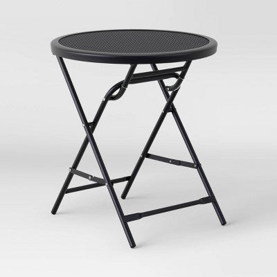 18" Metal Mesh Patio Accent Table Black - Room Essentials (LOCAL PICKUP ONLY)