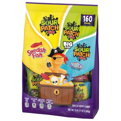 SOUR PATCH KIDS, Swedish Fish Halloween Candy - 49.12oz