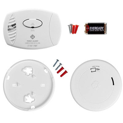 First Alert Alarm Smoke DC10 SM210CO400: 10-Year Smoke & Carbon Monoxide Detector, Battery Operated, White, 2-Pack