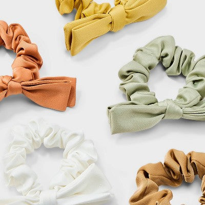 Matte Satin Hair Twisters Set 5pc - A New Day: Solid Pattern, Recycled Polyester, Hair Styling, All Hair Types