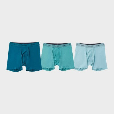 Pair of Thieves Men's Quick Dry Boxer Briefs 3pk - Green XL: Polyester Spandex Mid Rise Knit