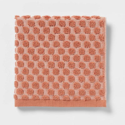 6pc Performance Plus Textured Dot Bath Towel Set Terracotta - Threshold