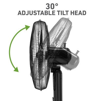 Holmes 16" Blade Breeze Manual Stand Oscillating Fan Black