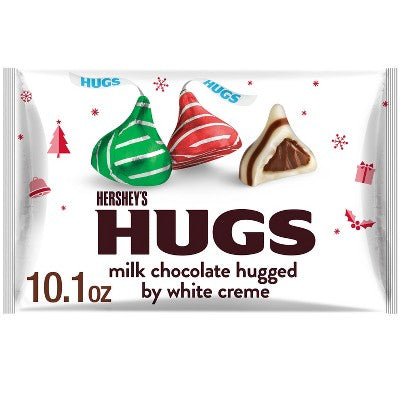 HERSHEY'S Hugs Christmas Milk Chocolate White Creme Candy - 10.1oz