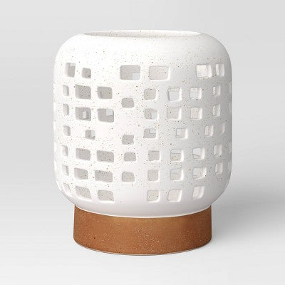 7.17"x6.26" Pillar Ceramic Lantern Candle Holder White - Threshold