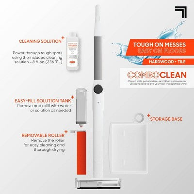 Sharper Image Combo Clean Sweep 02, Cordless Power Broom & Mop White (LOCAL PICKUP ONLY)