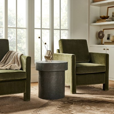 Bellfield Fully Upholstered Accent Chair Olive Green Velvet - Threshold designed with Studio McGee Assembly Required (LOCAL PICKUP ONLY)
