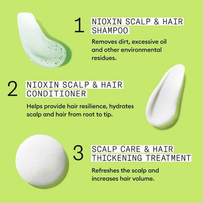Nioxin System 2 Hair Thickening Natural & Untreated Hair Shampoo & Conditioner Kit - 3ct