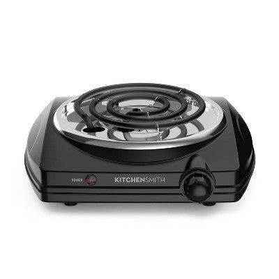 KitchenSmith Single Coil Burner: Metal Cooktop Accessory, Black, 2-Year Warranty, 10.81" Width, 3.38" Height