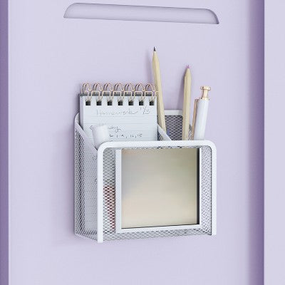 U Brands Locker Magnetic Mesh Mirror Cup White