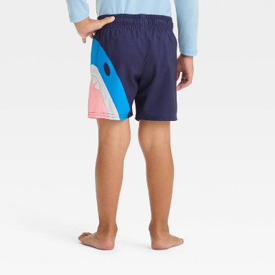 Toddler Boys' Shark Bite Swim Shorts - Cat & Jack Navy 2T