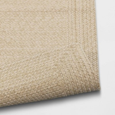 2'x3' Natural Woven Reversible Rectangular Braided Outdoor Accent Rug Heathered Cream - Threshold (LOCAL PICKUP ONLY)