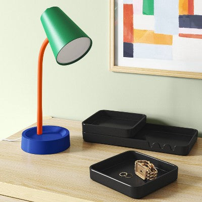 3pc Stackable Melamine Decorative Trays Black - Room Essentials