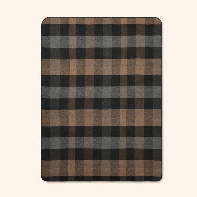 Plaid Throw Blanket Brown/Black - Woolrich x Target