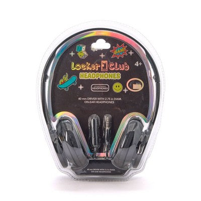 Locker Club Kids' 16L Kids Backpack with Lunch Box Headphone - Black: Preschool, Tear-Resistant
