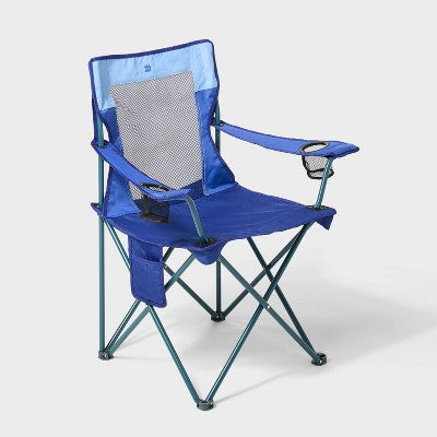 Folding Mesh Outdoor Portable Camping Chair Blue - All In Motion (LOCAL PICKUP ONLY)