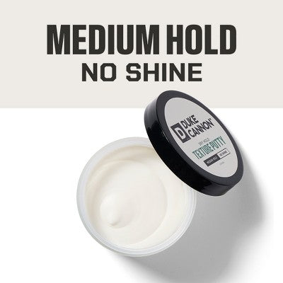 Duke Cannon Supply Co. Dry Hold Texture Putty Hair Pomade for Men - Medium Hold No Shine - 4.6oz