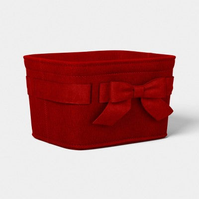 Felt Bow Decorative Basket Red - Threshold