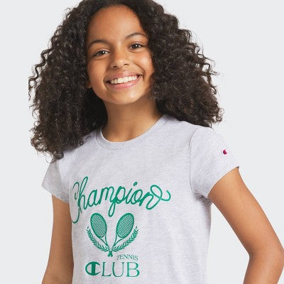Champion Girls' Graphic Baby T-Shirt - Gray L