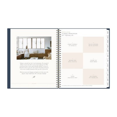 Marie Kondo for Blue Sky 2025 Monthly Planner 10.14"x8.15" Wirebound Hana Navy: Adult Agenda, Stationery, Tabs
