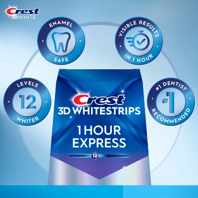 Crest 3D Whitestrips 1-Hour Express At-home Teeth Whitening Kit - 10 Treatments