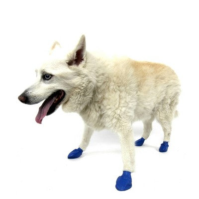Pawz 12pc Rubber Dog Boots - Blue M