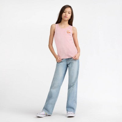 Levi's Girls' Cherry Embroidered Tank Top - Coral Pink S