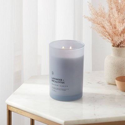 2 Wick Glass Lavender and Eucalyptus Jar Candle 19oz - Threshold