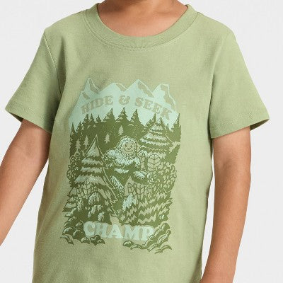 Toddler Boys' Graphic T-Shirt Cat & Jack Light Olive 2T