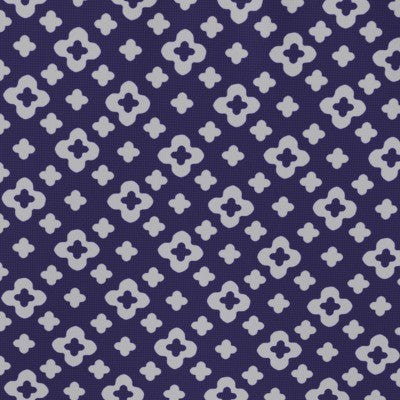 7.5' Quatrefoil Fringe Edge Outdoor Round Patio Market Umbrella Navy Blue with Faux Wood Pole - Threshold (LOCAL PICKUP ONLY)