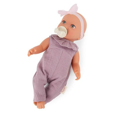LullaBaby 14" Baby Doll with Lilac Jumper & Pacifier - Blue Eyes