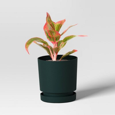 2pc Recycled Resin Indoor Outdoor Planter Pots Green 4"x4"x4" - Room Essentials