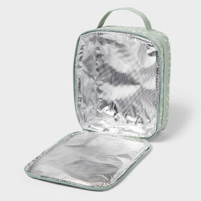 100% Recycled Cotton Floral Lunch Bag Green - Room Essentials