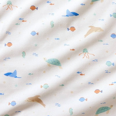 Cotton Fitted Crib Sheet - Sea Life - Cloud Island