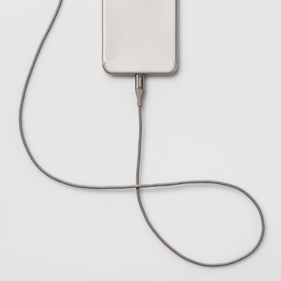 4' Lightning to USB-A Round Cable - heyday Gray/Silver