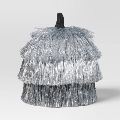 Large Fringed Pumpkin Figurine - Hyde and EEK! Boutique Silver