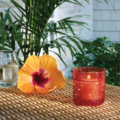 Glass LED Citronella Hibiscus Al Fresco Scented Candle 3.5oz - Threshold