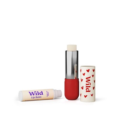 Wild Cosmetics Heart Case Lip Balm Starter Kit - Vanilla Frost - 0.15oz: Moisturizing, Clear, Lip Balm