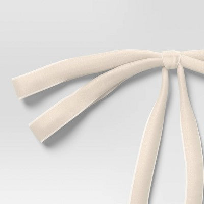 4ct Christmas Fabric Bows Ivory Faux Velvet - Wondershop