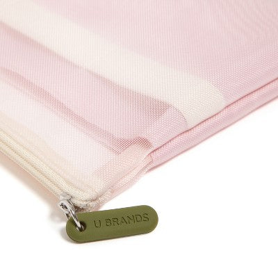 U Brands 2pk 7"x5.8" and 4.2"x4.2" Micro Mesh Stash Pouch Dusty Rose/Olive