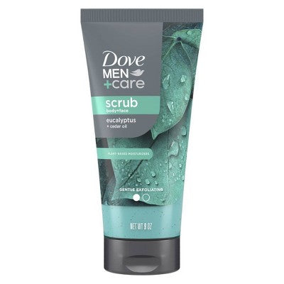 Dove Men+Care Body & Face Scrub: Moisturizing Exfoliator for Dull Skin, Paraben-Free, Vegan, 9oz