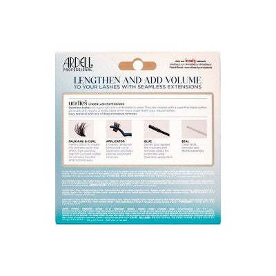 Ardell Press-On Seamless Under Lash Extensions D Curl: Dramatic Volume, Synthetic Hair, 50 Pack