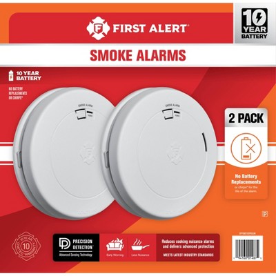 First Alert Precision Detection Interconnect Hardwired Smoke Alarm with 10-Year Battery Backup