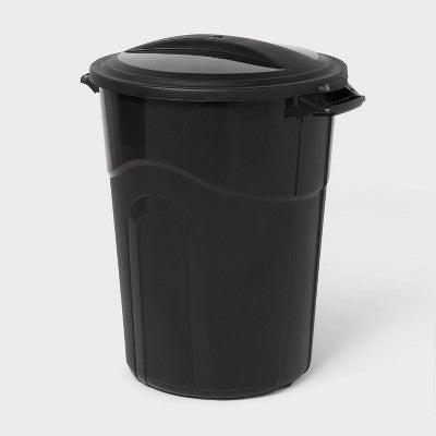32gal Round Outdoor Waste Can Black - Brightroom (LOCAL PICKUP ONLY)